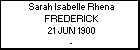 Sarah Isabelle Rhena FREDERICK