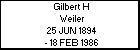Gilbert H Weiler