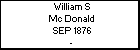 William S Mc Donald