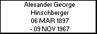 Alexander George Hinschberger