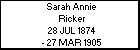 Sarah Annie Ricker
