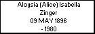 Aloysia (Alice) Isabella Zinger