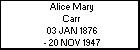 Alice Mary Carr