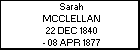 Sarah MCCLELLAN