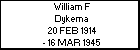 William F Dykema