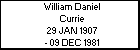 William Daniel Currie