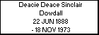 Deacie Deace Sinclair Dowdall