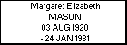 Margaret Elizabeth MASON