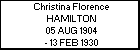 Christina Florence HAMILTON
