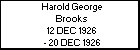 Harold George Brooks