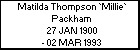 Matilda Thompson `Millie` Packham