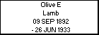 Olive E Lamb