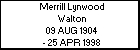 Merrill Lynwood Walton