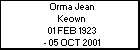 Orma Jean Keown