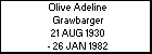 Olive Adeline Grawbarger