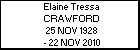 Elaine Tressa CRAWFORD