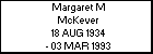 Margaret M McKever