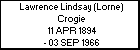 Lawrence Lindsay (Lorne) Crogie