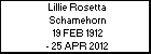 Lillie Rosetta Schamehorn