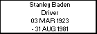 Stanley Baden Driver
