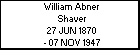 William Abner Shaver