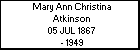 Mary Ann Christina Atkinson