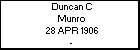 Duncan C Munro