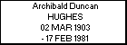 Archibald Duncan HUGHES