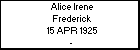 Alice Irene Frederick