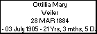 Ottillia Mary Weiler