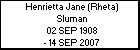 Henrietta Jane (Rheta) Sluman