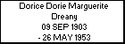 Dorice Dorie Marguerite Dreany