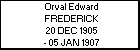 Orval Edward FREDERICK