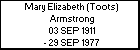 Mary Elizabeth (Toots) Armstrong