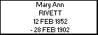 Mary Ann RIVETT