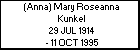 (Anna) Mary Roseanna Kunkel
