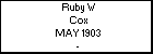 Ruby W Cox