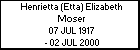 Henrietta (Etta) Elizabeth Moser