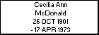 Cecilia Ann McDonald