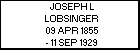 JOSEPH L LOBSINGER