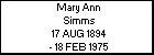 Mary Ann Simms