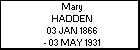 Mary HADDEN