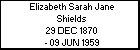 Elizabeth Sarah Jane Shields