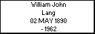 William John Lang