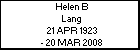 Helen B Lang