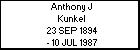 Anthony J Kunkel