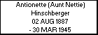 Antionette (Aunt Nettie) Hinschberger