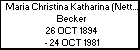 Maria Christina Katharina (Nettchen) Becker