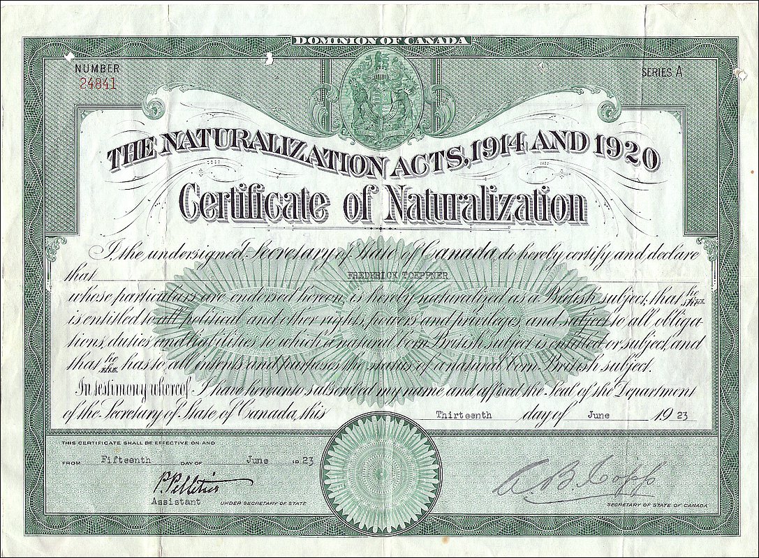 Frederick Toeppner Naturalization & Citizenship 1923.jpg