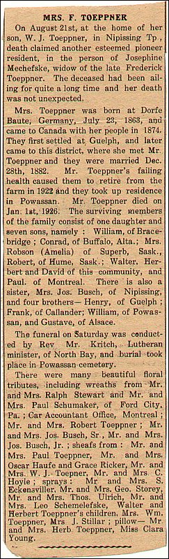 Great Grandmother Josephine Toeppner's Obituary 1934.jpg